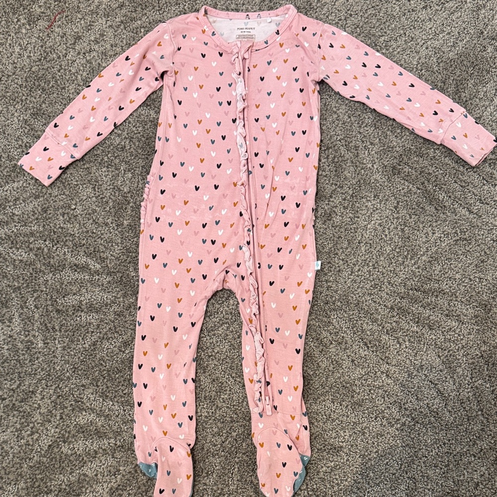 Posh Peanut Pink Heart Kids Footie